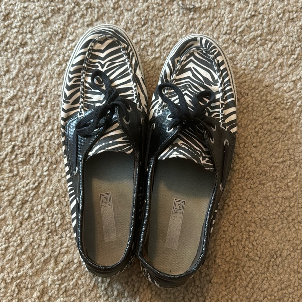 Zebra-printed Sperry Topsiders